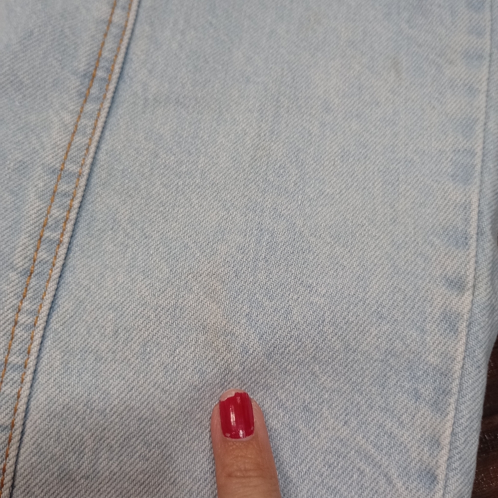 Bongo Vintage 90s Y2K Denim Mini Dress Light Wash - Picture 10 of 12